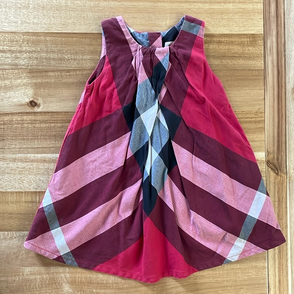 Burberry Red Burgundy Black White Dress, size 12m